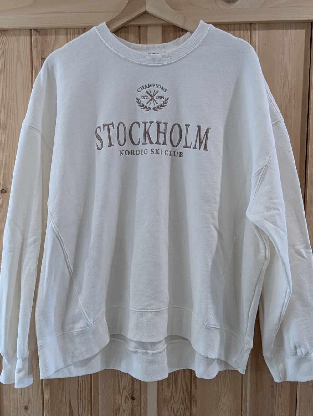 Garage Cream Stockholm Nordic Ski Club Crewneck Sweatshirt - Picture 2 of 7